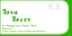 nora moser business card